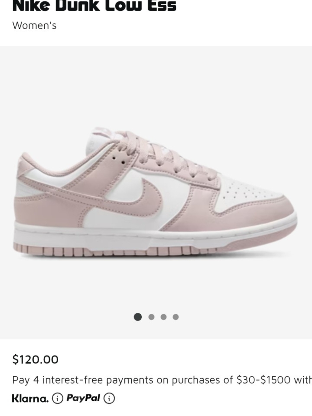 Nike Women’s Dunk Low — White & Soft Pink